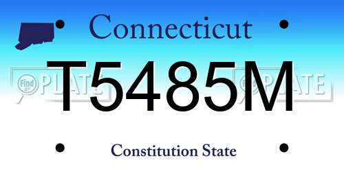 T5485M Connecticut License Plate