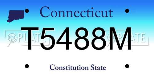 T5488M Connecticut License Plate