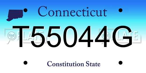 T55044G Connecticut License Plate
