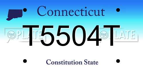 T5504T Connecticut License Plate