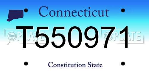 T550971 Connecticut License Plate