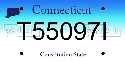 T55097I Connecticut License Plate