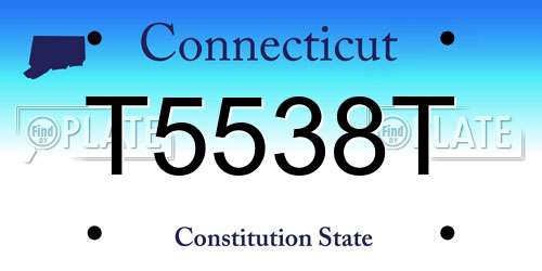 T5538T Connecticut License Plate