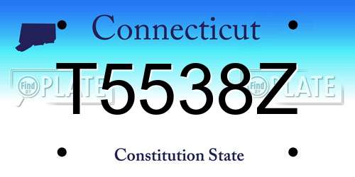 T5538Z Connecticut License Plate