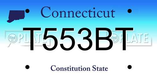 T553BT Connecticut License Plate