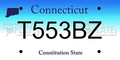 T553BZ Connecticut License Plate