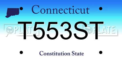 T553ST Connecticut License Plate