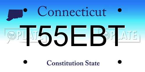T55EBT Connecticut License Plate