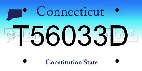T56033D Connecticut License Plate