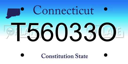 T56033O Connecticut License Plate