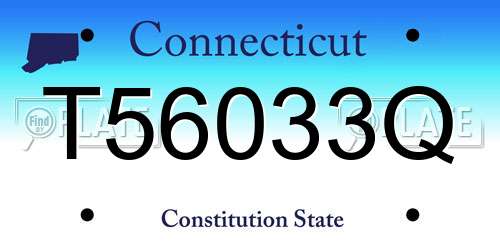 T56033Q Connecticut License Plate