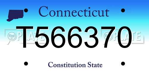 T566370 Connecticut License Plate