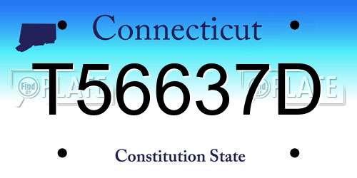 T56637D Connecticut License Plate