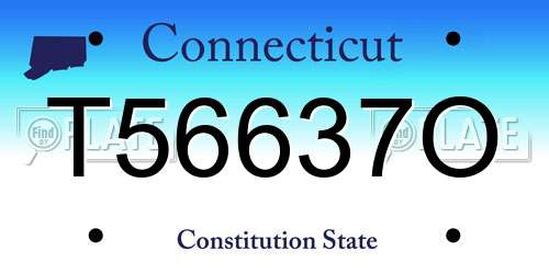 T56637O Connecticut License Plate