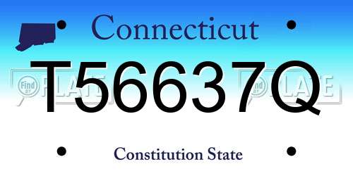 T56637Q Connecticut License Plate