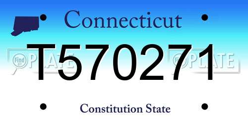 T570271 Connecticut License Plate