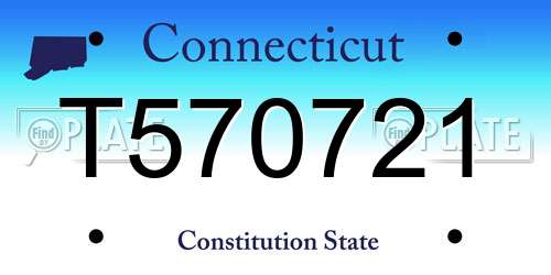T570721 Connecticut License Plate