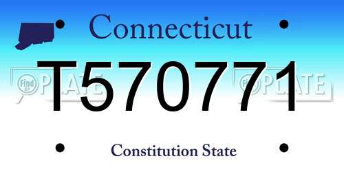 T570771 Connecticut License Plate
