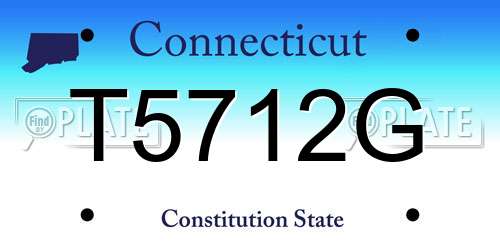 T5712G Connecticut License Plate