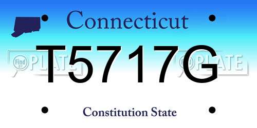 T5717G Connecticut License Plate