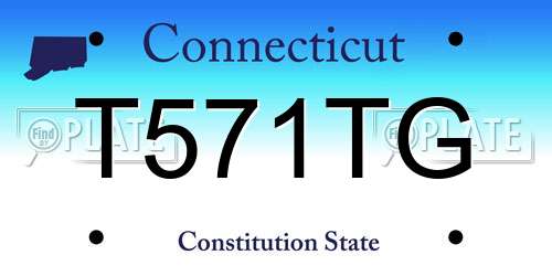T571TG Connecticut License Plate