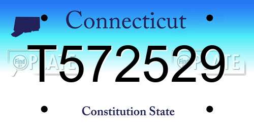 T572529 Connecticut License Plate
