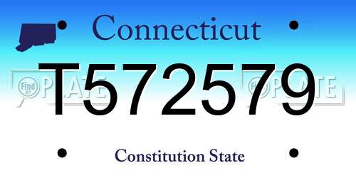T572579 Connecticut License Plate