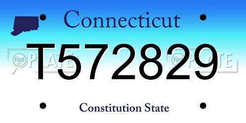T572829 Connecticut License Plate