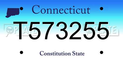 T573255 Connecticut License Plate