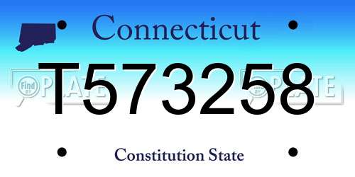 T573258 Connecticut License Plate