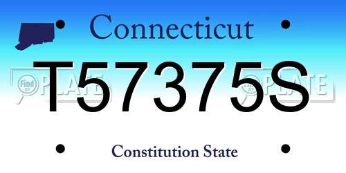 T57375S Connecticut License Plate