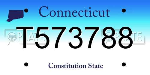 T573788 Connecticut License Plate