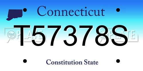 T57378S Connecticut License Plate