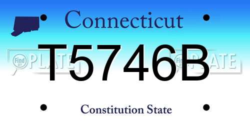 T5746B Connecticut License Plate