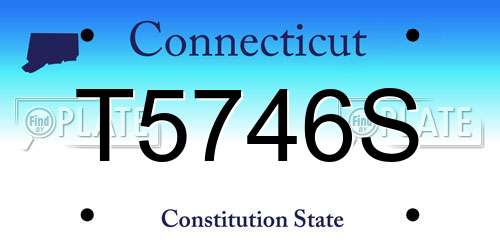 T5746S Connecticut License Plate