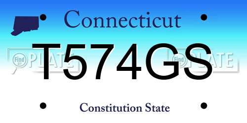 T574GS Connecticut License Plate