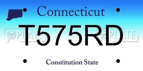 T575RD Connecticut License Plate