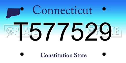 T577529 Connecticut License Plate