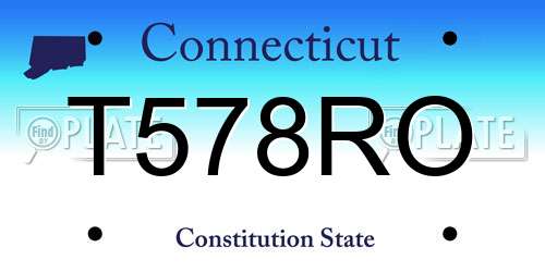 T578RO Connecticut License Plate