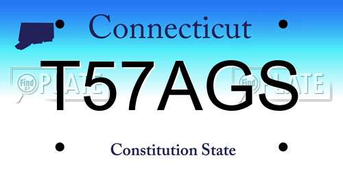 T57AGS Connecticut License Plate