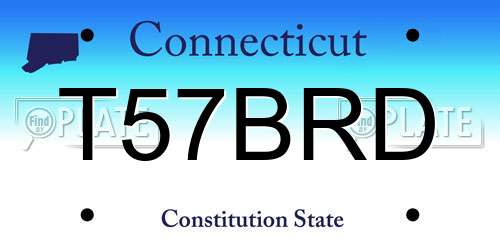 T57BRD Connecticut License Plate