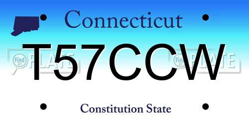 T57CCW Connecticut License Plate