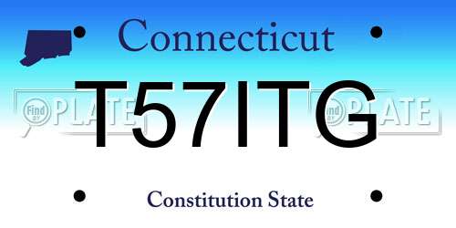 T57ITG Connecticut License Plate