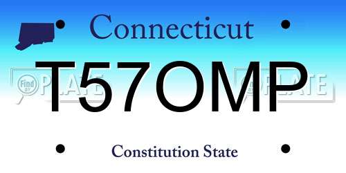 T57OMP Connecticut License Plate