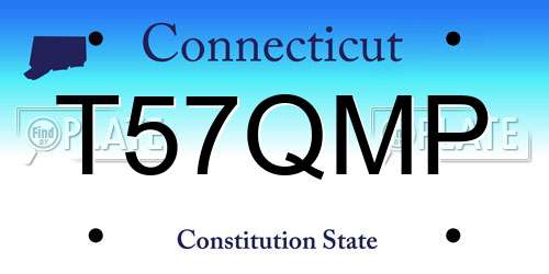 T57QMP Connecticut License Plate