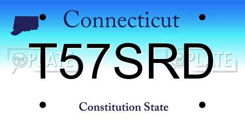 T57SRD Connecticut License Plate