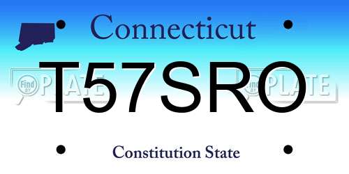 T57SRO Connecticut License Plate