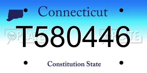T580446 Connecticut License Plate
