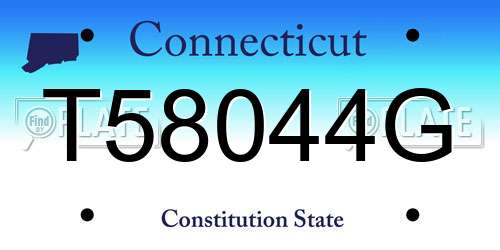 T58044G Connecticut License Plate