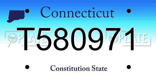 T580971 Connecticut License Plate